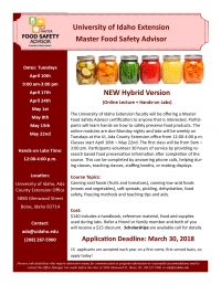 Master Food Safety Advisor - Food Preservation