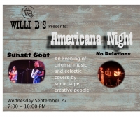 Sunset Goat & No Relations play Americana night! 