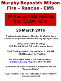 Murphy Fire house Chili Cook Off