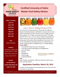 Master Food Safety Advisor