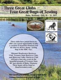 Hunting Retriever four Day hunt testing Hunting Retriever four Day hunt testing