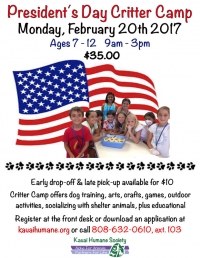 President's Day Critter Camp President's Day Critter Camp