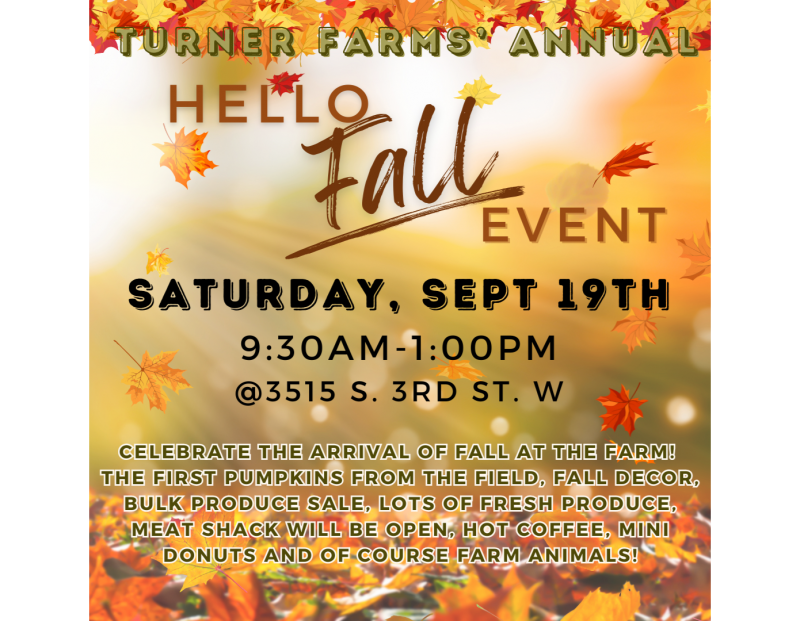 Image for Turner Farms "Hello Fall" Event event