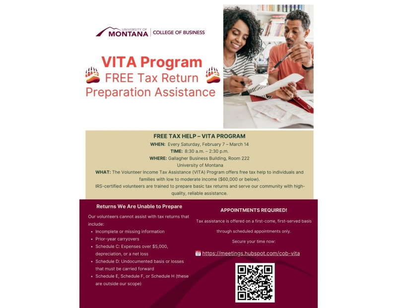 Image for FREE TAX HELP - VITA Program by CoB, UM event