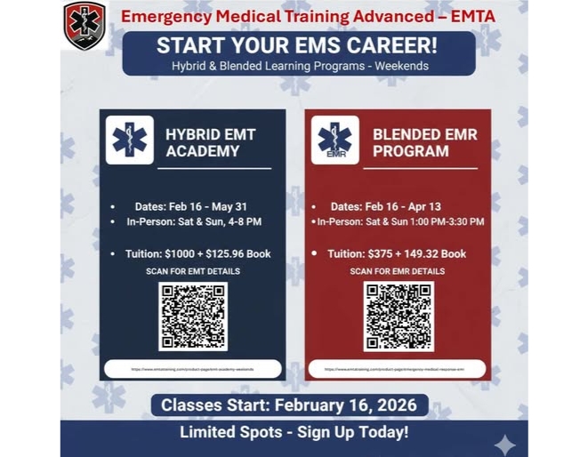 Image for EMT, EMR, CPR, and First-aid classes offered! event
