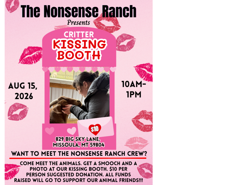 Image for The Nonsense Ranch Critter Kissing Booth event