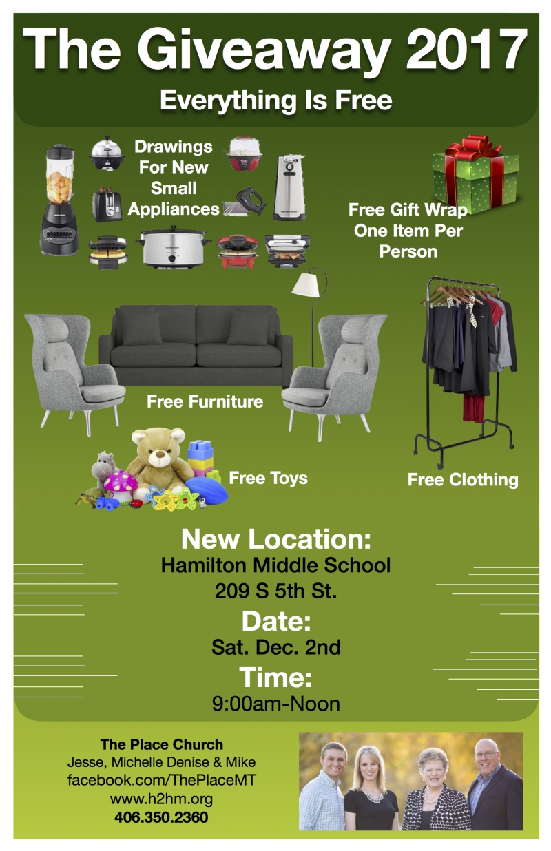 The Giveaway 2017 - FREE clothing & Household Items 12/02/2017 Hamilton ...