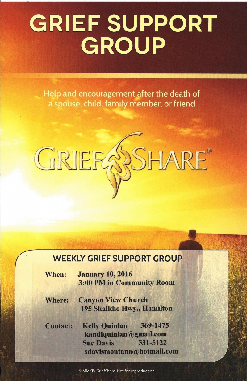 Grief Share Support Class 04/05/2017 Hamilton, , Canyon View Church