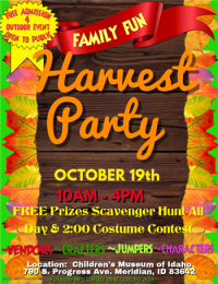Family Fun Harvest Party at Children's Museum of Idaho Family Fun Harvest Party at Children's Museum of Idaho