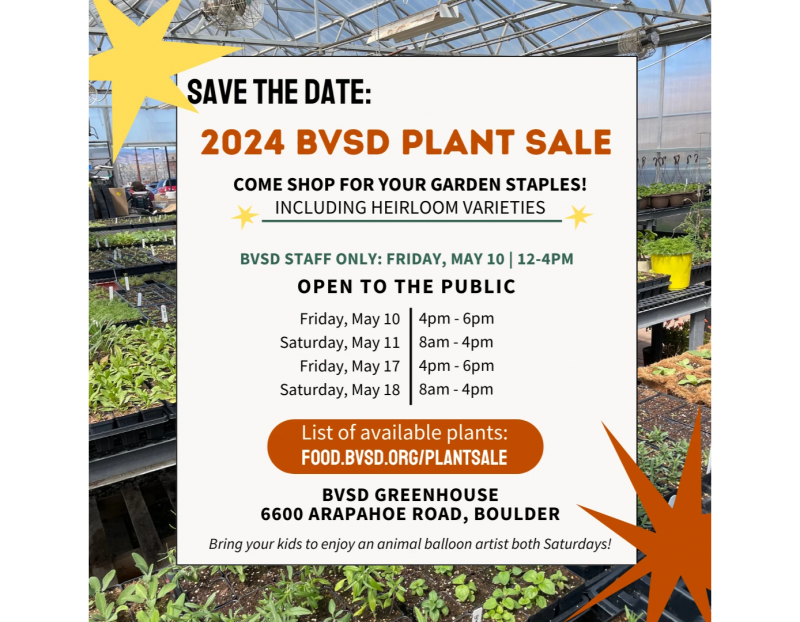 Annual BVSD Plant Sale Annual BVSD Plant Sale