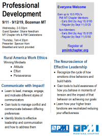 PMI Montana Chapter Professional Development Day PMI Montana Chapter Professional Development Day