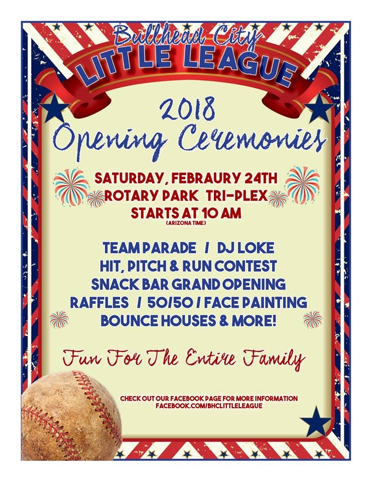Bullhead City Little League Opening Ceremonies 02 24 2018 Bullhead City Rotary Park
