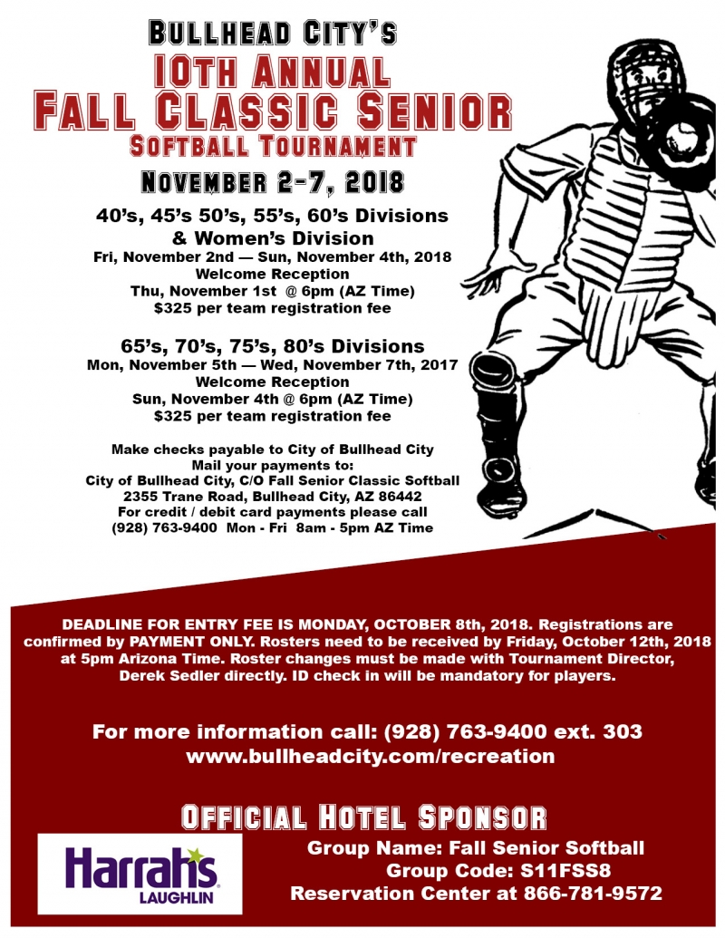 2018 Senior Fall Classic Softball Tournament 11/04/2018 Bullhead City
