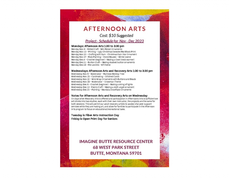 Afternoon Arts/Recovery Arts