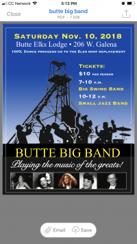 Butte Big Band - Elks Roof Fundraiser Butte Big Band - Elks Roof Fundraiser