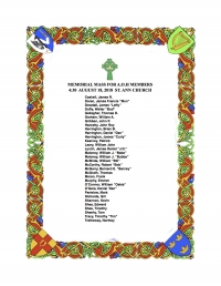 Ancient Order of Hibernians (AOH) Memorial Mass Ancient Order of Hibernians (AOH) Memorial Mass