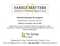 Dementia Education for Caregivers Dementia Education for Caregivers