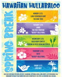Spring Break Camp- Hawaiian Hullabaloo Spring Break Camp- Hawaiian Hullabaloo