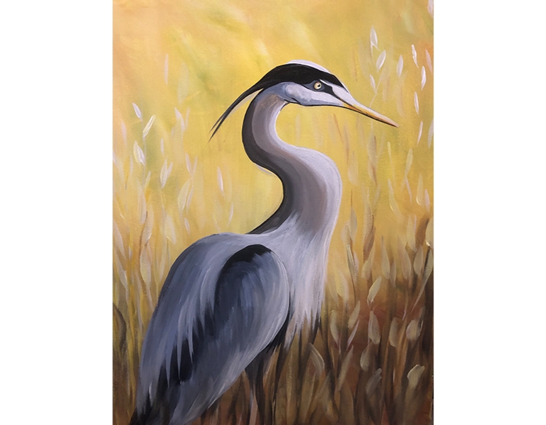 Blue Heron - Tipsy Brush Painting Party! Blue Heron - Tipsy Brush Painting Party!