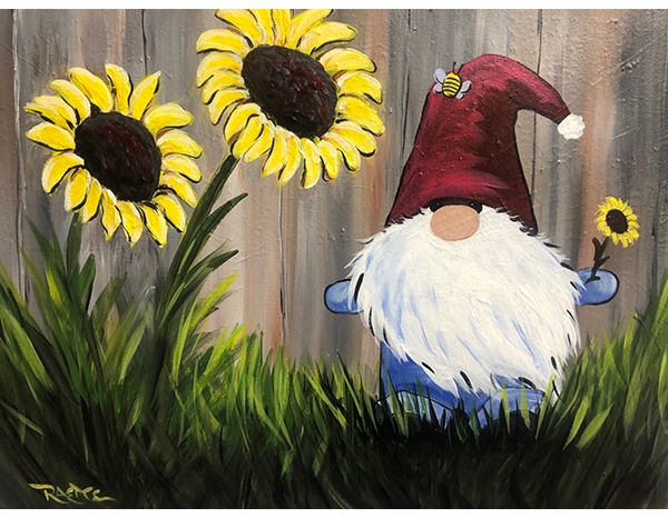 Sunflower Gnome - Tipsy Brush Painting Party! Sunflower Gnome - Tipsy Brush Painting Party!
