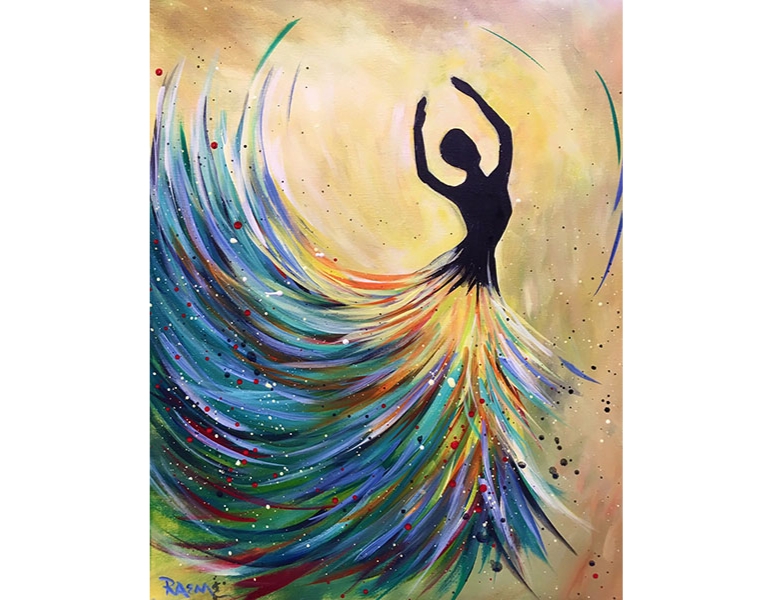 Spring Dancer - Tipsy Brush Painting Party! Spring Dancer - Tipsy Brush Painting Party!