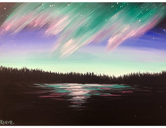 Northern Lights - Tipsy Brush Painting Party! Northern Lights - Tipsy Brush Painting Party!