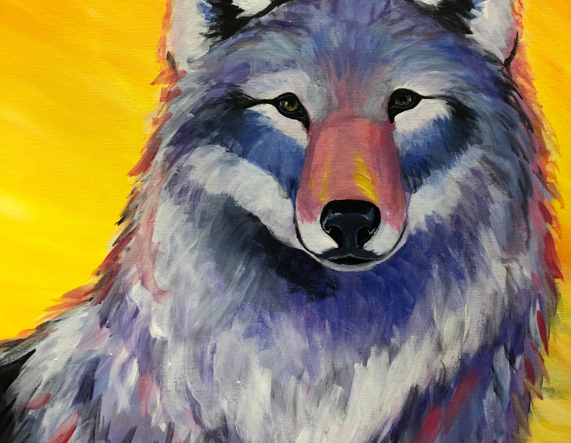 Wolf, Tipsy Brush Painting Party!