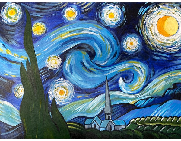 Starry Night - Tipsy Brush Painting with Will Smith! Starry Night - Tipsy Brush Painting with Will Smith!