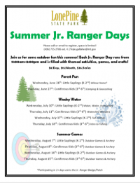Jr. Ranger Day (K-2nd Grades) Jr. Ranger Day (K-2nd Grades)