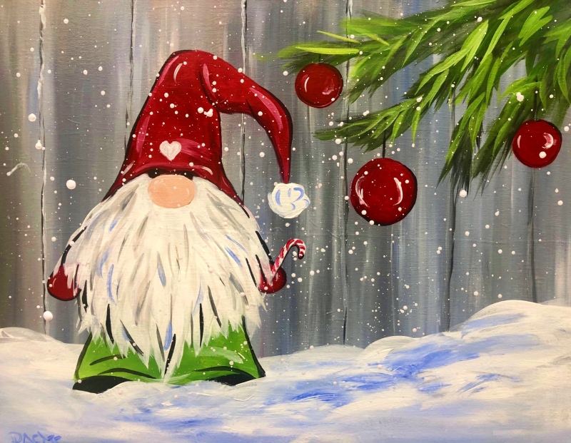 Christmas Gnome - Tipsy Brush Painting Party!
