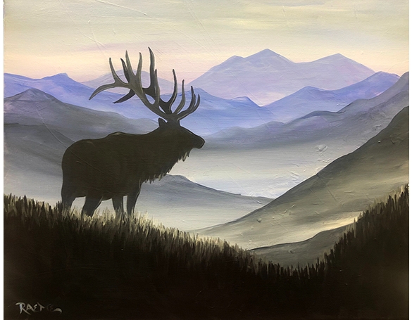 Mountaintop Elk - Tipsy Brush Painting Party!