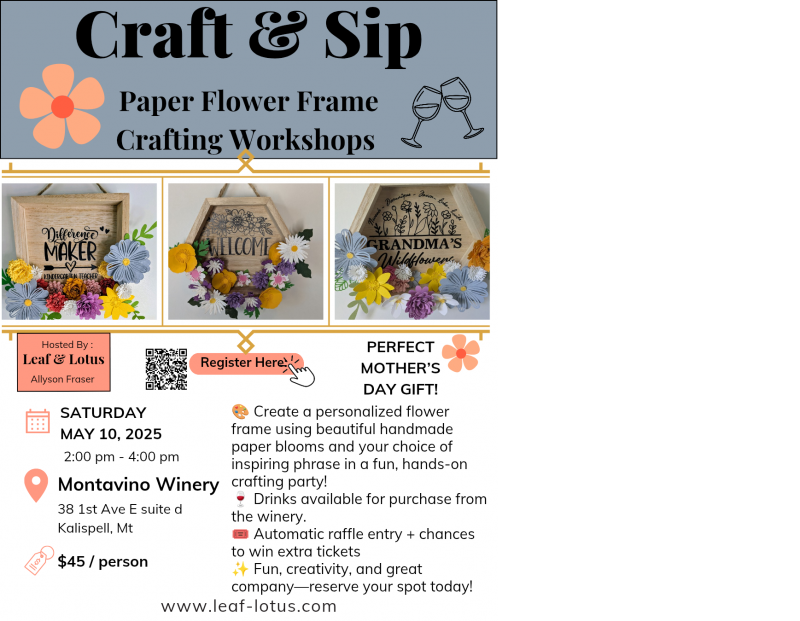 Mother's Day Craft and Sip - paper flower frame Mother's Day Craft and Sip - paper flower frame