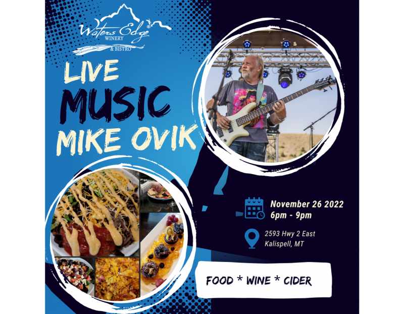 Live Music with Mike Ovik at Waters Edge Winery!
