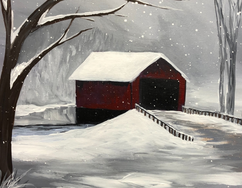 Covered Bridge - Tipsy Brush Painting Party