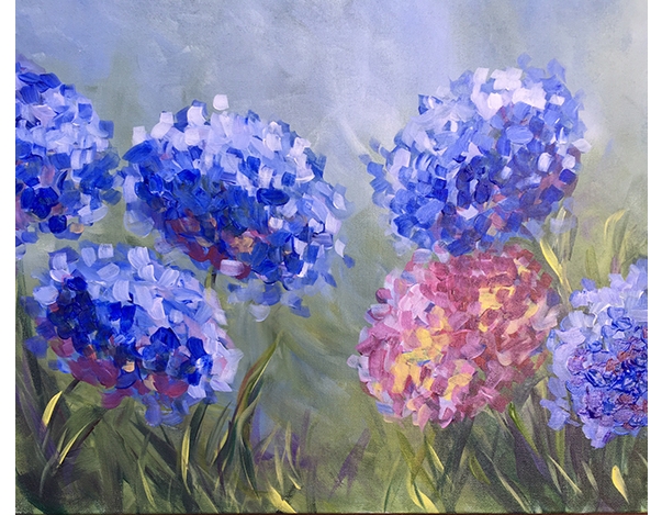 Hydrangeas - Tipsy Brush Painting Party! Hydrangeas - Tipsy Brush Painting Party!