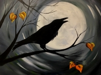 Midnight Raven, Tipsy Brush Painting in CFalls Midnight Raven, Tipsy Brush Painting in CFalls