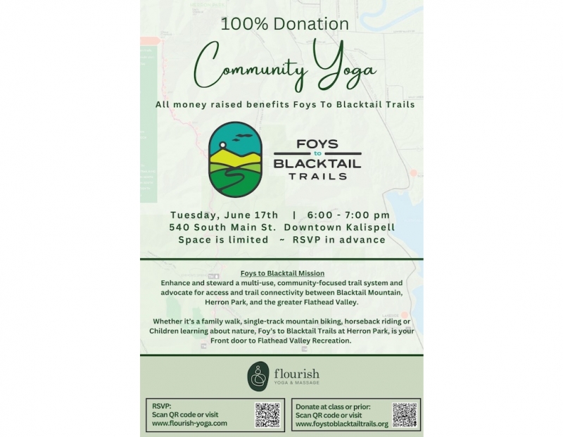 Donation Yoga: Foys to Blacktail Trails Donation Yoga: Foys to Blacktail Trails