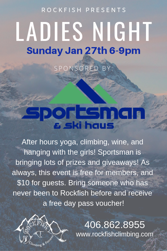 Ladies Night at RockFish Climbing and Fitness 01/27/2019 Whitefish