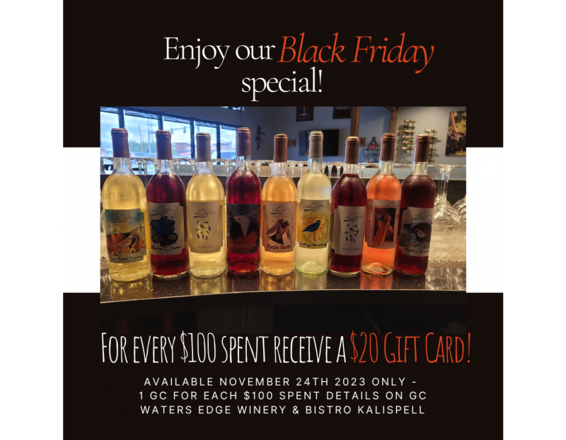 Black Friday Insane Deals at Waters Edge Winery!