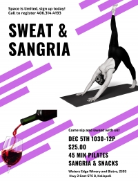 Sweat & Sangria at Waters Edge Winery & Bistro! Sweat & Sangria at Waters Edge Winery & Bistro!