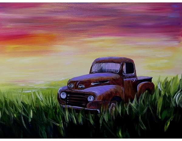 Rusty Truck - Tipsy Brush Painting Party! Rusty Truck - Tipsy Brush Painting Party!