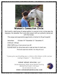 Women's Connection Circle with Healing Horses Women's Connection Circle with Healing Horses