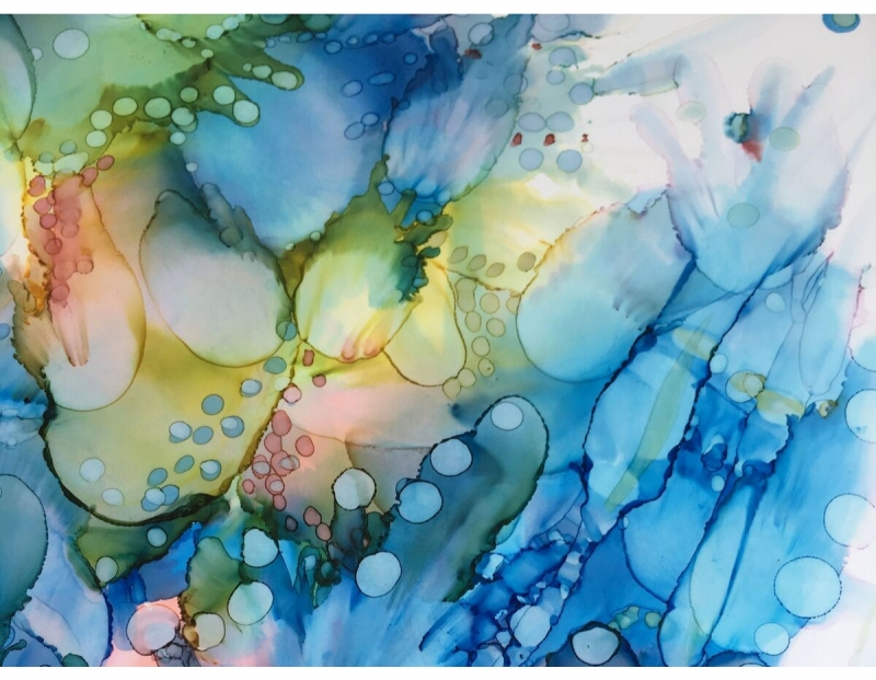 Alcohol Ink Painting & Metal Leaf Embellishments Alcohol Ink Painting & Metal Leaf Embellishments