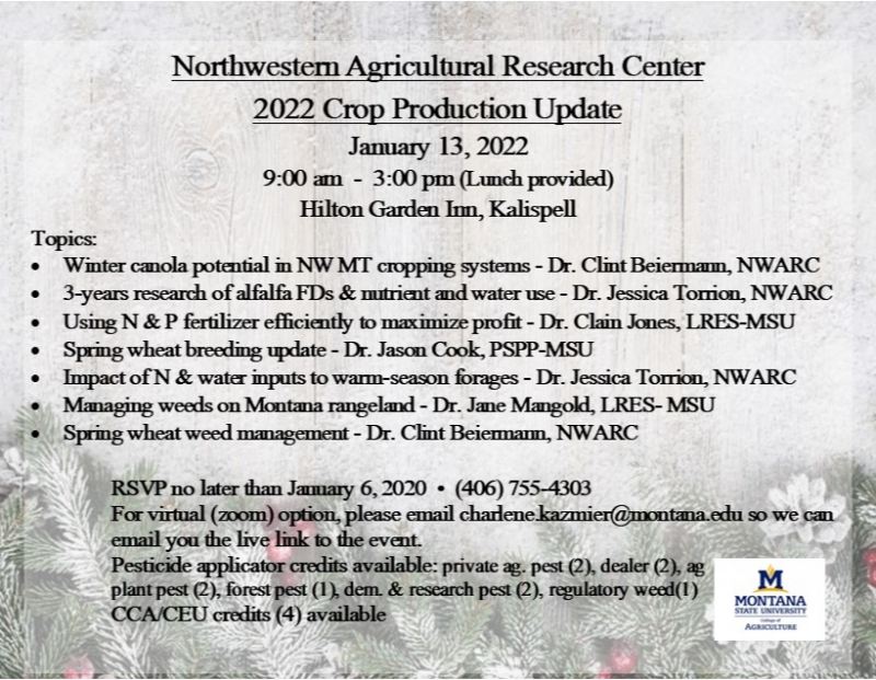NW Ag Research Center Annual Crop Production Meeting