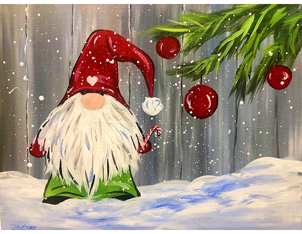 Christmas Gnome Tipsy Brush Painting Party 12 08 2023 Kila