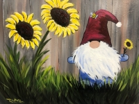 Sunflower Gnome, Tipsy Brush Painting Party Sunflower Gnome, Tipsy Brush Painting Party