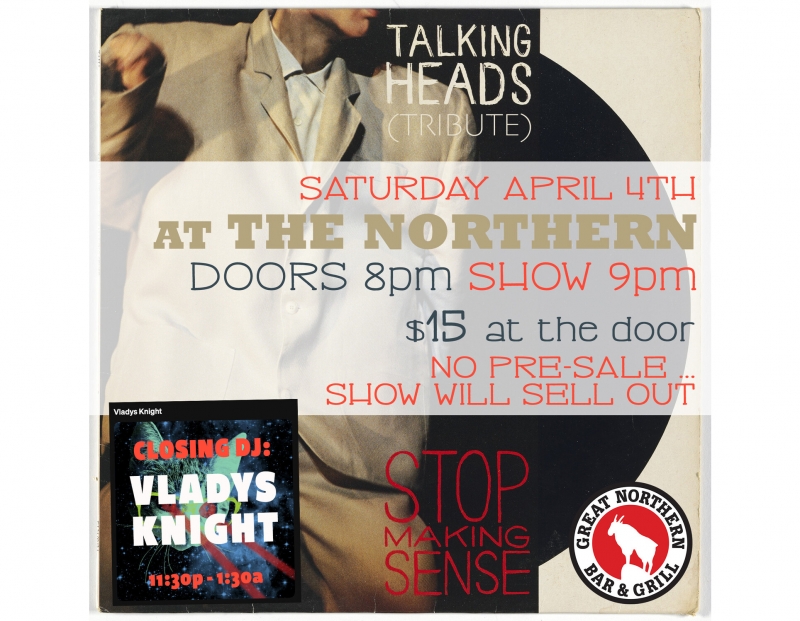Talking Heads Tribute DJ Vladys Knight 04/04/2026 Whitefish