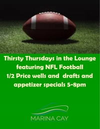 Thirsty Thursday & Football @ Marina Cay Resort Thirsty Thursday & Football @ Marina Cay Resort