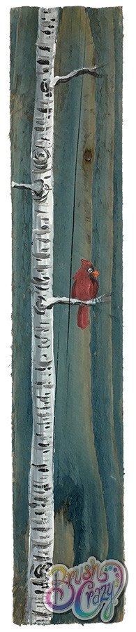 Cardinal on Single Aspen Painting Class Cardinal on Single Aspen Painting Class