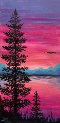 Beautiful Sunset with Pine Trees Beautiful Sunset with Pine Trees